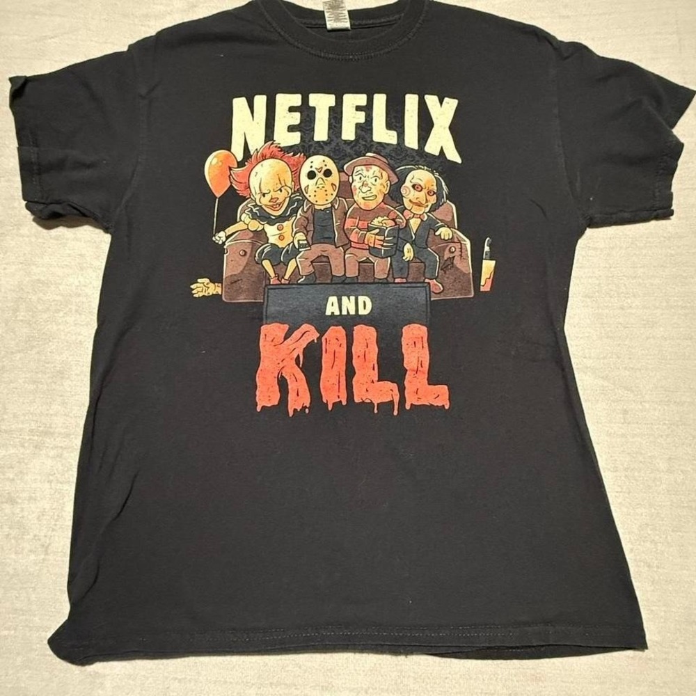 Netflix and Kill Horror Movie Movie graphic t-shirt Jason Pennywise Freddy
